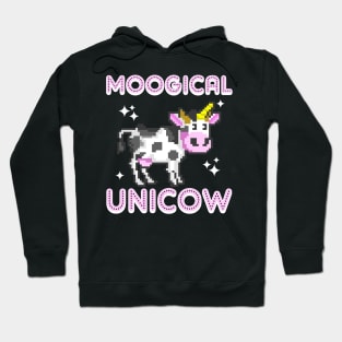 8-Bit Moogical Unicow Cute Magical Unicorn Cow Hoodie